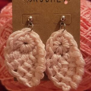 Handcrafted Pink Crochet Earrings